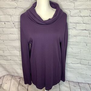 Haven Well Within Purple cowl neck long sleeve cotton top